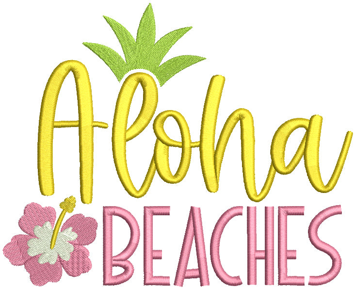 Aloha Beaches Flower Filled Machine Embroidery Design Digitized Pattern