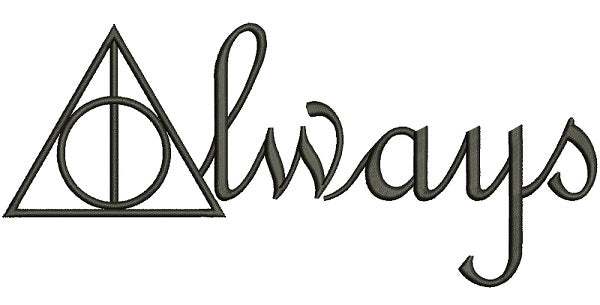 Always Deathly Hallows from Harry Potter Filled Machine Embroidery Design Digitized Pattern