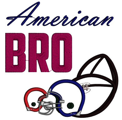 American Bro Sports Applique Machine Embroidery Digitized Design Pattern