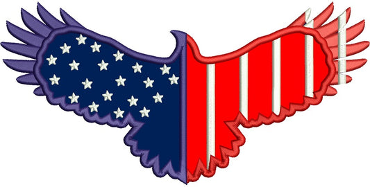 American Eagle 4th of July Independence Day Applique Machine Embroidery Digitized Design Pattern