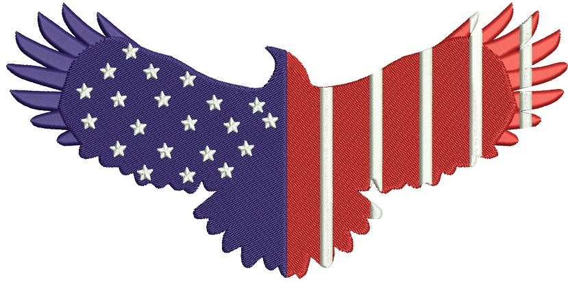 American Eagle 4th of July Independence Day Filled Machine Embroidery Digitized Design Pattern