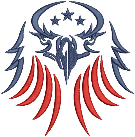 American Eagle Patriotic Filled Machine Embroidery Design Digitized Pattern