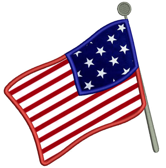 American Flag Applique Machine Embroidery Digitized Design Pattern