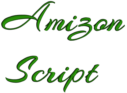 Amizon Font Machine Embroidery Script Upper and Lower Case 1 2 3 inches