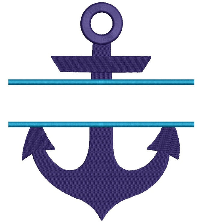 Anchor Split Marine Filled Machine Embroidery Digitized Design Pattern