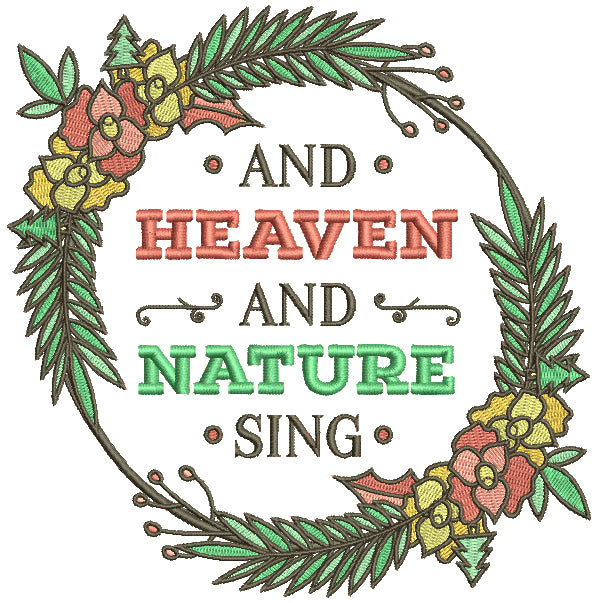 And Heaven And Nature Sing Religious Filled Machine Embroidery Design Digitized Pattern