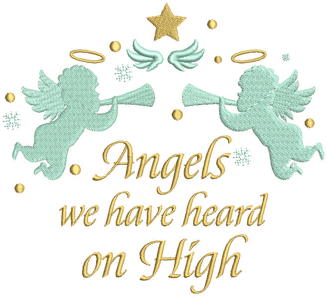 Angel We Have Heard On High Religious Filled Machine Embroidery Design Digitized Pattern