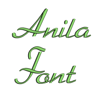 Anila Font Machine Embroidery Script Upper and Lower Case 1 2 3 inches