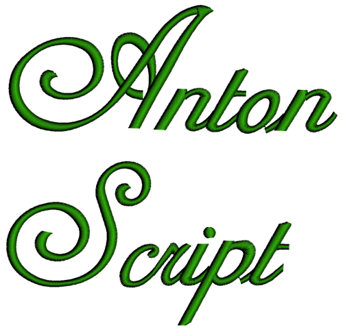 Anton Font Machine Embroidery Script Upper and Lower Case 1 2 3 inches
