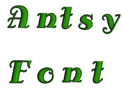Antsy Font Machine Embroidery Script Upper and Lower Case 1 2 3 inches