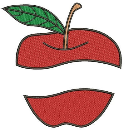 Apple machine embroidery digitized design filled pattern - Instant Download -4x4 , 5x7, and 6x10 hoops