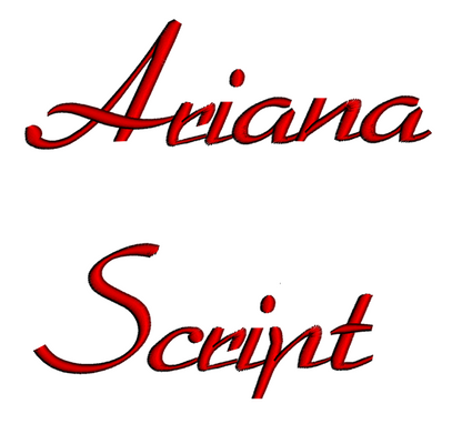 Ariana Script Machine Embroidery Font Upper and Lower Case 1 2 3 inches
