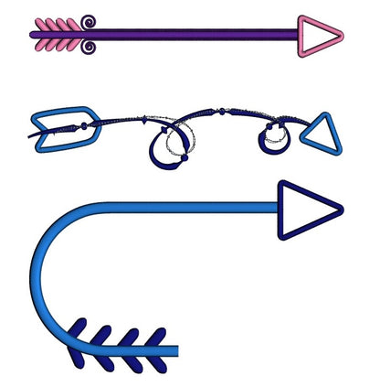 Arrows Set 2 Applique Machine Embroidery Design Digitized Pattern