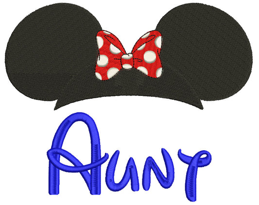 Aunty Mouse Ears looks like Minnie Mouse Filled Machine Embroidery Digitized Design Pattern