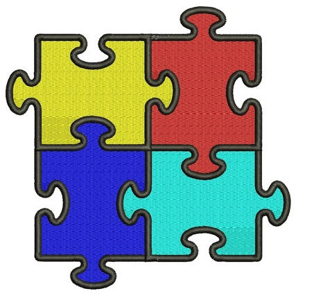 Autism Awareness Machine Embroidery Digitized Design Filled In Pattern - Instant Download - 4x4 , 5x7, and 6x10 -hoops