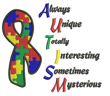 Autism Machine Embroidery Digitized Design Filled Pattern - Instant Download - 4x4 , 5x7, and 6x10 -hoops