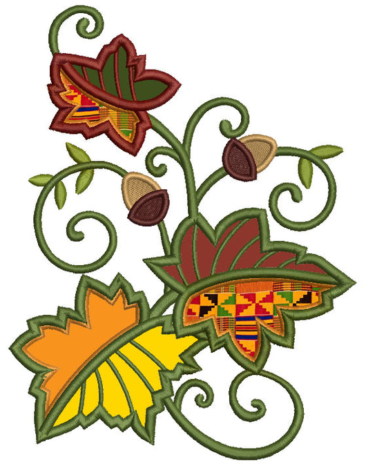 Autumn Leaves Applique Machine Embroidery Design Digitized Pattern