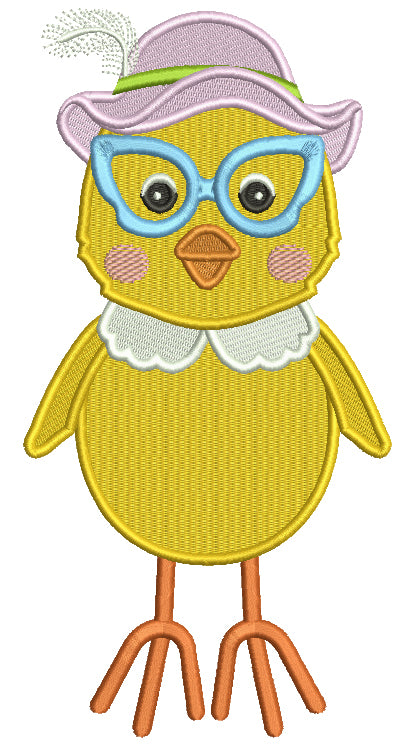 Baby Chick Wearing Big Hat Filled Machine Embroidery Design Digitized Pattern