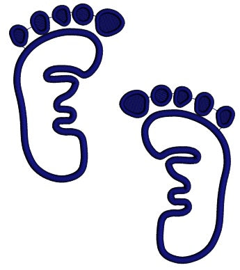 Baby Feet Applique Machine Embroidery Digitized Design Pattern