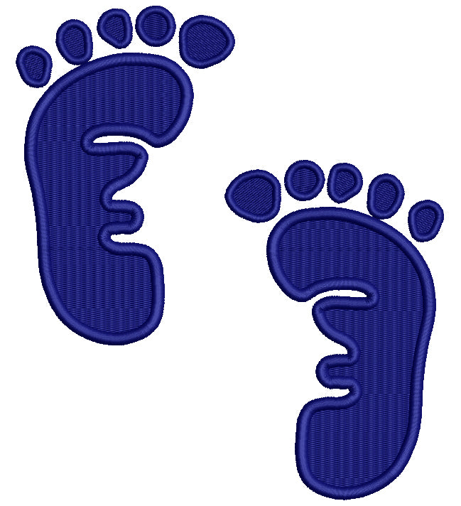Baby Feet Filled Machine Embroidery Digitized Design Pattern