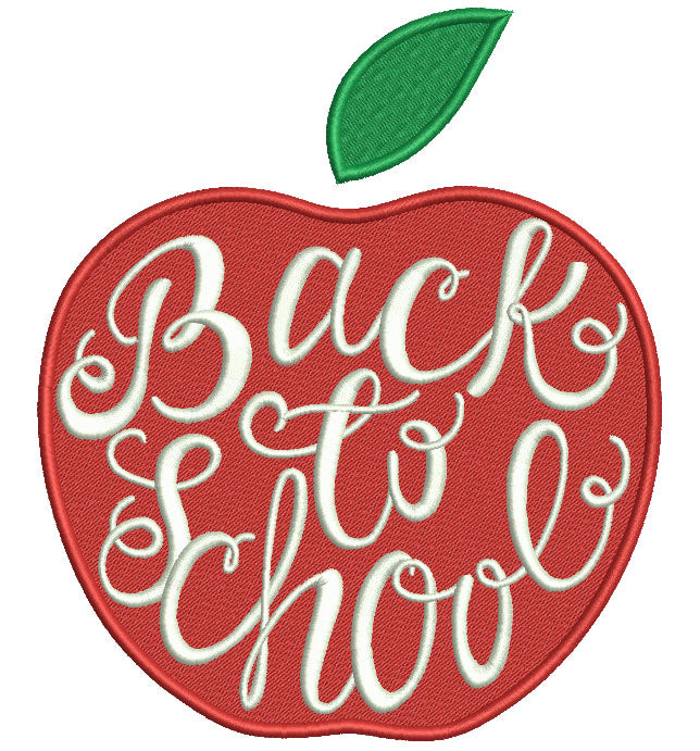 Back To School Apple Filled Machine Embroidery Design Digitized Pattern