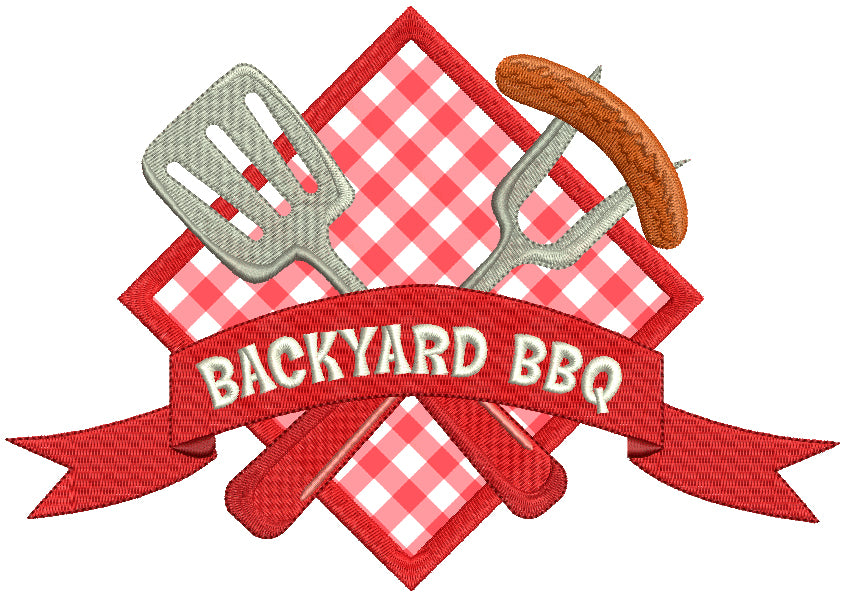 Backyard BBQ Applique Machine Embroidery Design Digitized Pattern