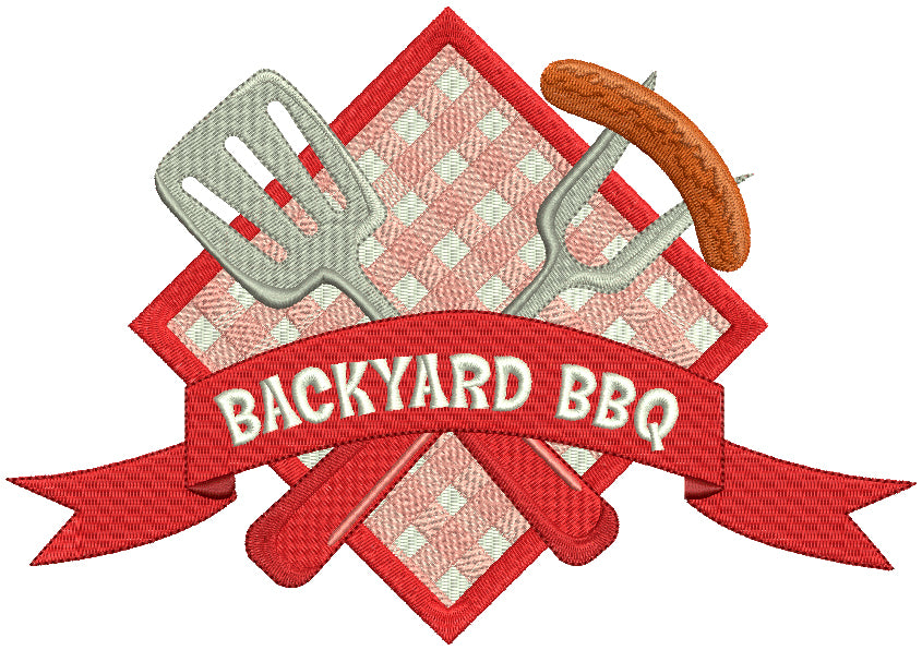 Backyard BBQ Filled Machine Embroidery Design Digitized Pattern