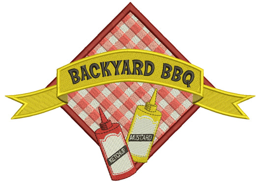 Backyard BBQ Food Filled Machine Embroidery Digitized Design Pattern