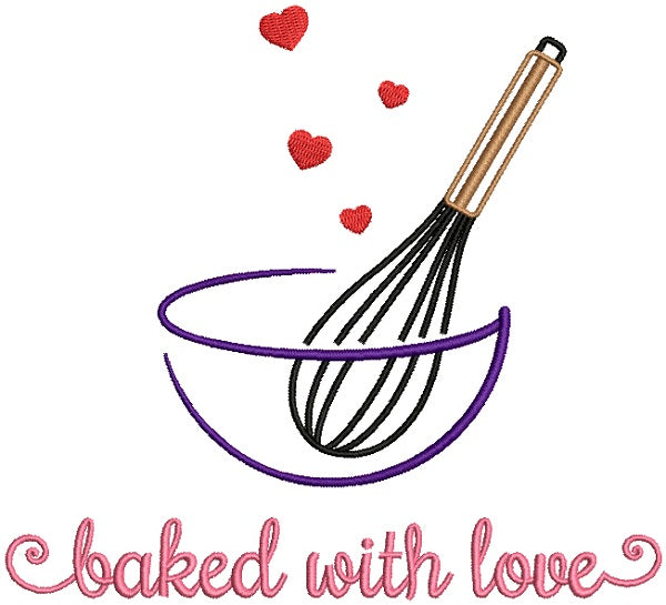Baked With Love Cooking Filled Machine Embroidery Design Digitized Pattern