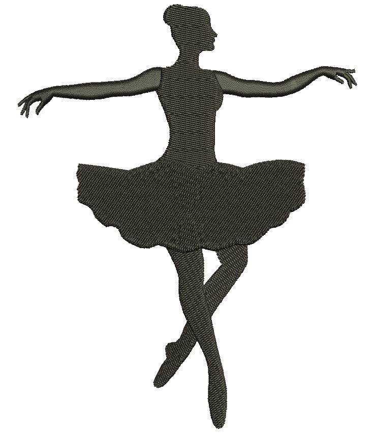 Ballerina Dancer Filled Machine Embroidery Digitized Design Pattern