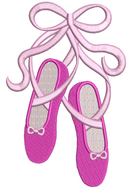 Ballet Shoes with ribbonsFilled Machine Embroidery Digitized Design Pattern