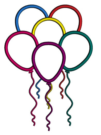 Balloons Applique Machine Embroidery Design Digitized Pattern