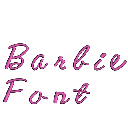Barbie Satin Script Machine Embroidery Font Upper and Lower Case 1 2 3 inches