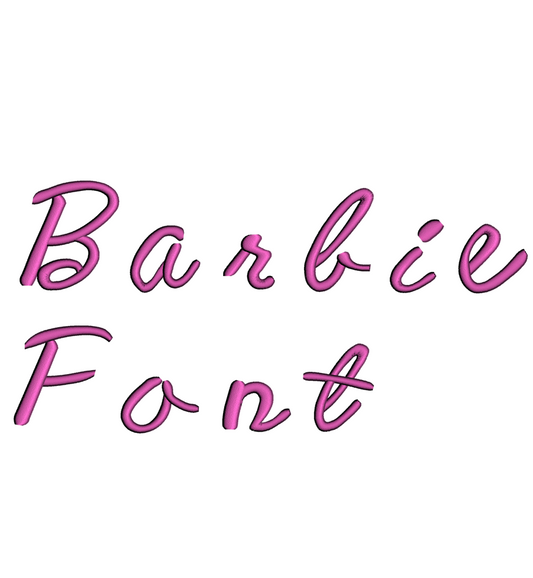Barbie Satin Script Machine Embroidery Font Upper and Lower Case 1 2 3 inches