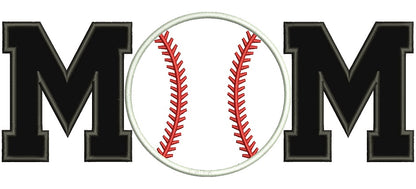 Baseball Mom Sports Applique Machine Embroidery Digitized Design Pattern