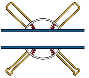 Baseball with Bats Split Applique with a baseball Design Machine Embroidery Digitized Pattern - Instant Download - 4x4 , 5x7, 6x10