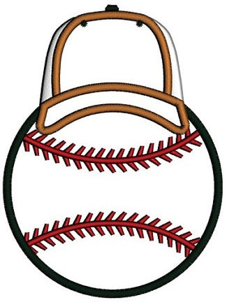 Baseball with a Hat Applique Machine Embroidery Digitized Design Pattern - Instant Download - 4x4 , 5x7, and 6x10 -hoops