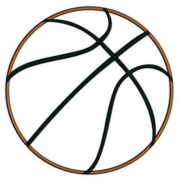Basketball Applique Machine Embroidery Digitized Design Pattern - Instant Download - 4x4 , 5x7, 6x10