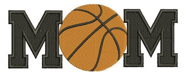 Basketball Mom with Ball Design Machine Embroidery Digitized Design Filled Pattern - Instant Download - 4x4 , 5x7, and 6x10 -hoops