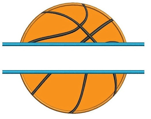 Basketball Split Applique Machine Embroidery Digitized Design Pattern - Instant Download - 4x4 , 5x7, 6x10