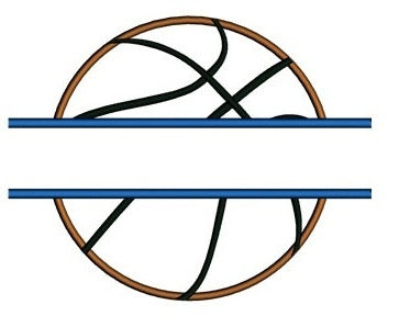 Basketball Split Applique Machine Embroidery Digitized Design Pattern - Instant Download - 4x4 , 5x7, 6x10