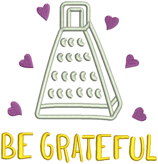 Be Grateful With Hearts Filled Machine Embroidery Design Digitized Pattern