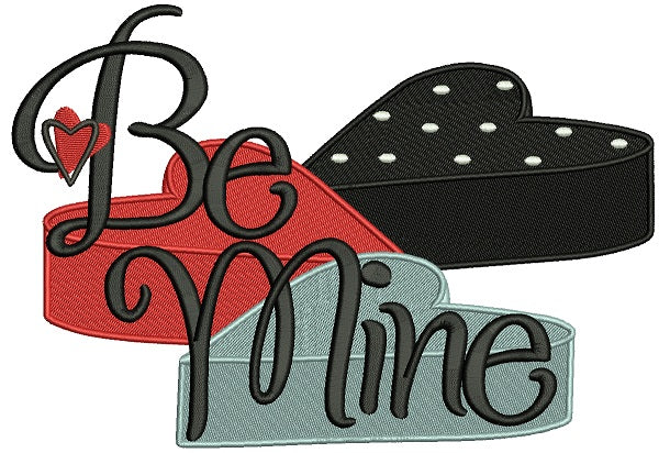 Be Mine Big Hearts Filled Machine Embroidery Design Digitized Pattern