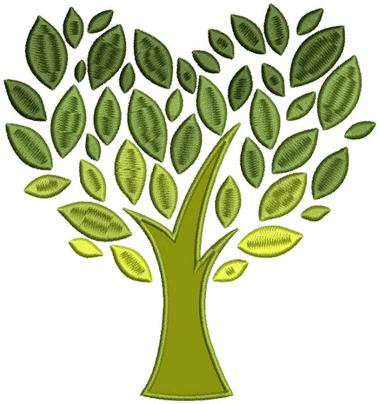 Beautiful Tree With Gorgeous Leaves Applique Machine Embroidery Design Digitized Pattern