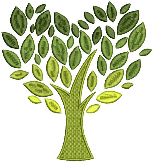 Beautiful Tree With Gorgeous Leaves Filled Machine Embroidery Design Digitized Pattern