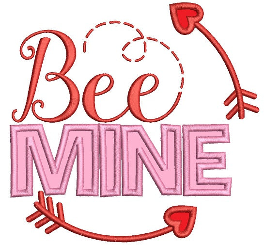 Bee Mine Applique Machine Embroidery Design Digitized Pattern