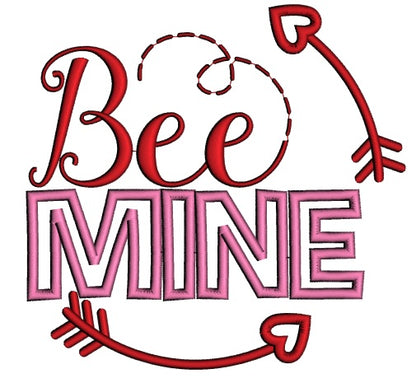 Bee Mine Applique Machine Embroidery Design Digitized Pattern
