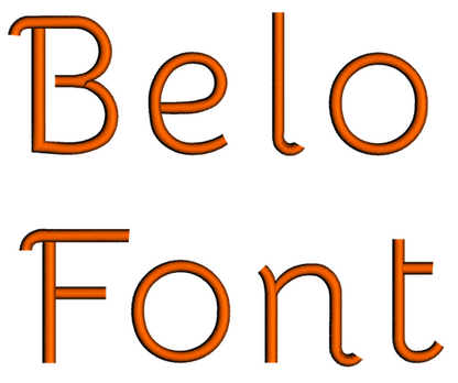 Belo Font Machine Embroidery Script Upper and Lower Case 1 2 3 inches