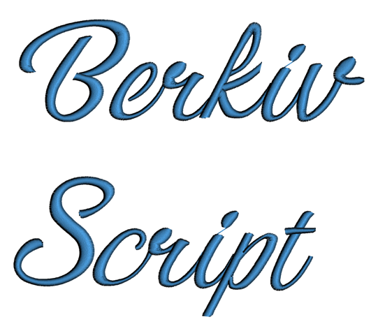 Berkiv Font Machine Embroidery Script Upper and Lower Case 1 2 3 inches