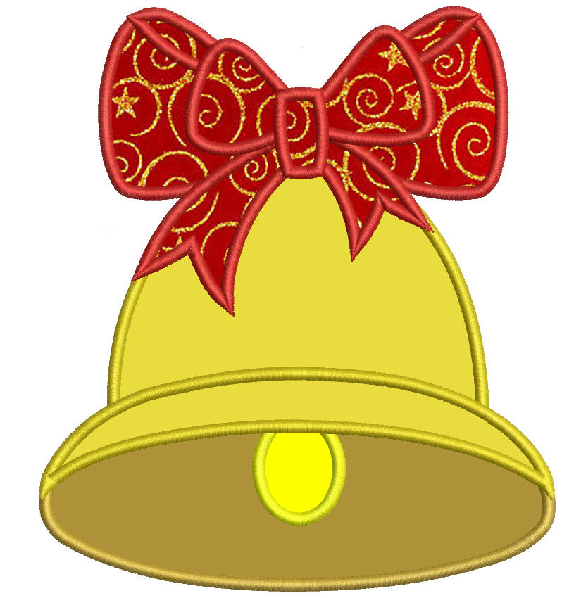 Big Bell Applique Machine Embroidery Digitized Design Christmas Pattern